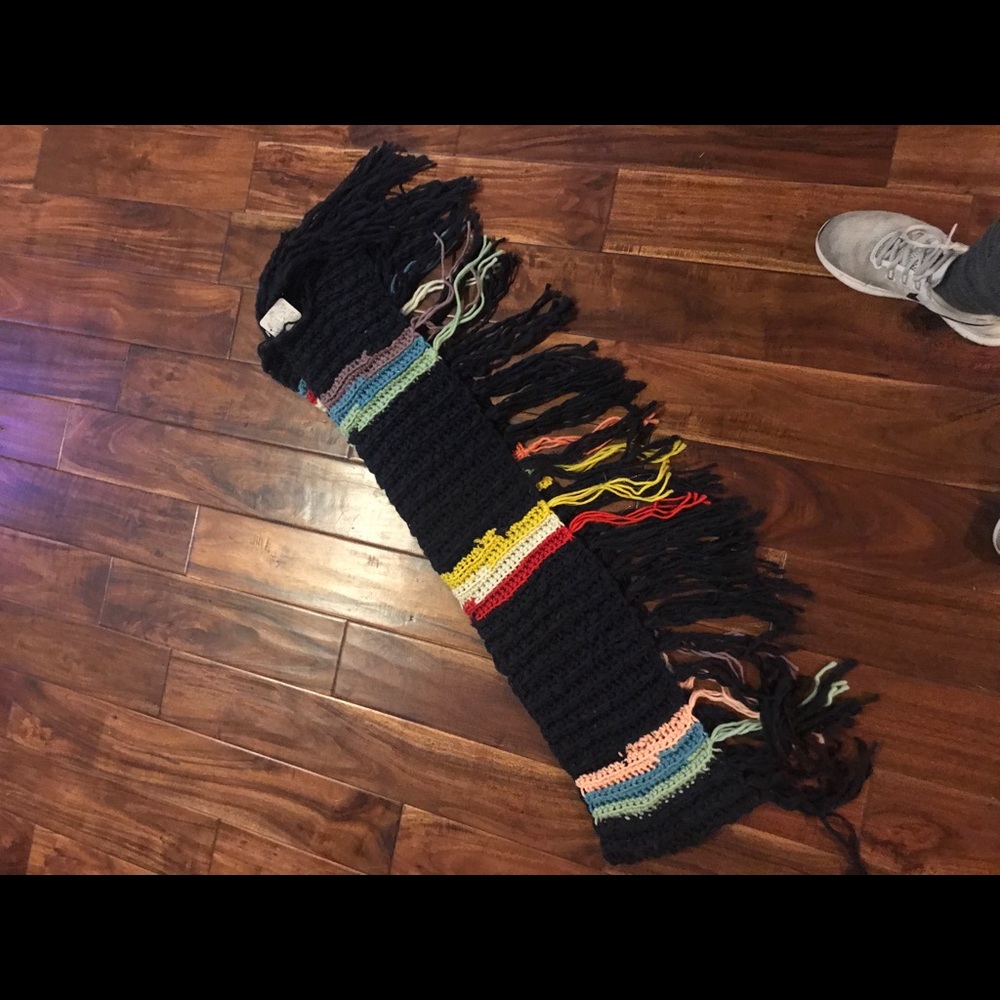 NWT Free People Rugby Rainbow Fringed Scarf - Picture 4 of 8